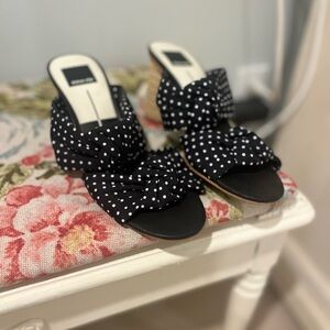 Chic Black Polka Dot Women's Mules